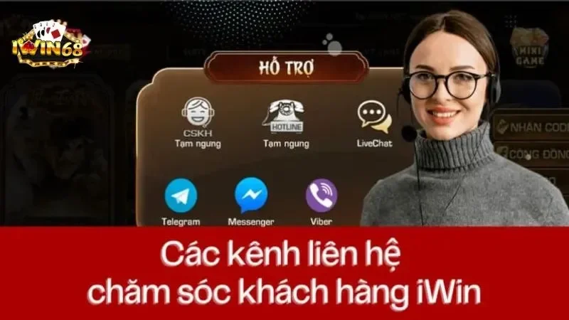 Liên hệ Iwin68 - Hỗ Trợ Trực Tuyến 24/7 & Giải Quyết Nhanh 10 a woman wearing a headset